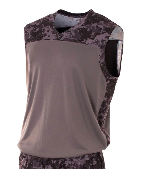 A4 Youth Camo Performance Muscle (NB2345), Color 'Graphite Camo'